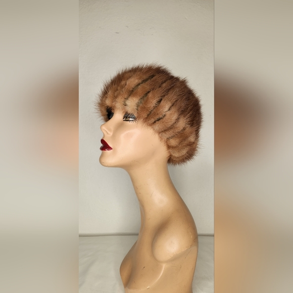 Vintage Mink Fur Hat 30s 40s 50s Mid Century Mink Fur Hat Pixie Fur Hat - Picture 5 of 11